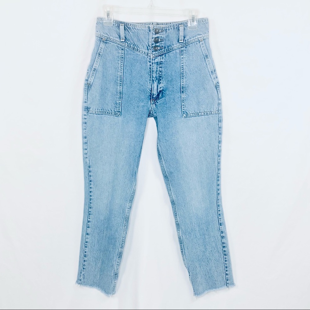 Abercrombie and Fitch Mom Jeans Raw Hem